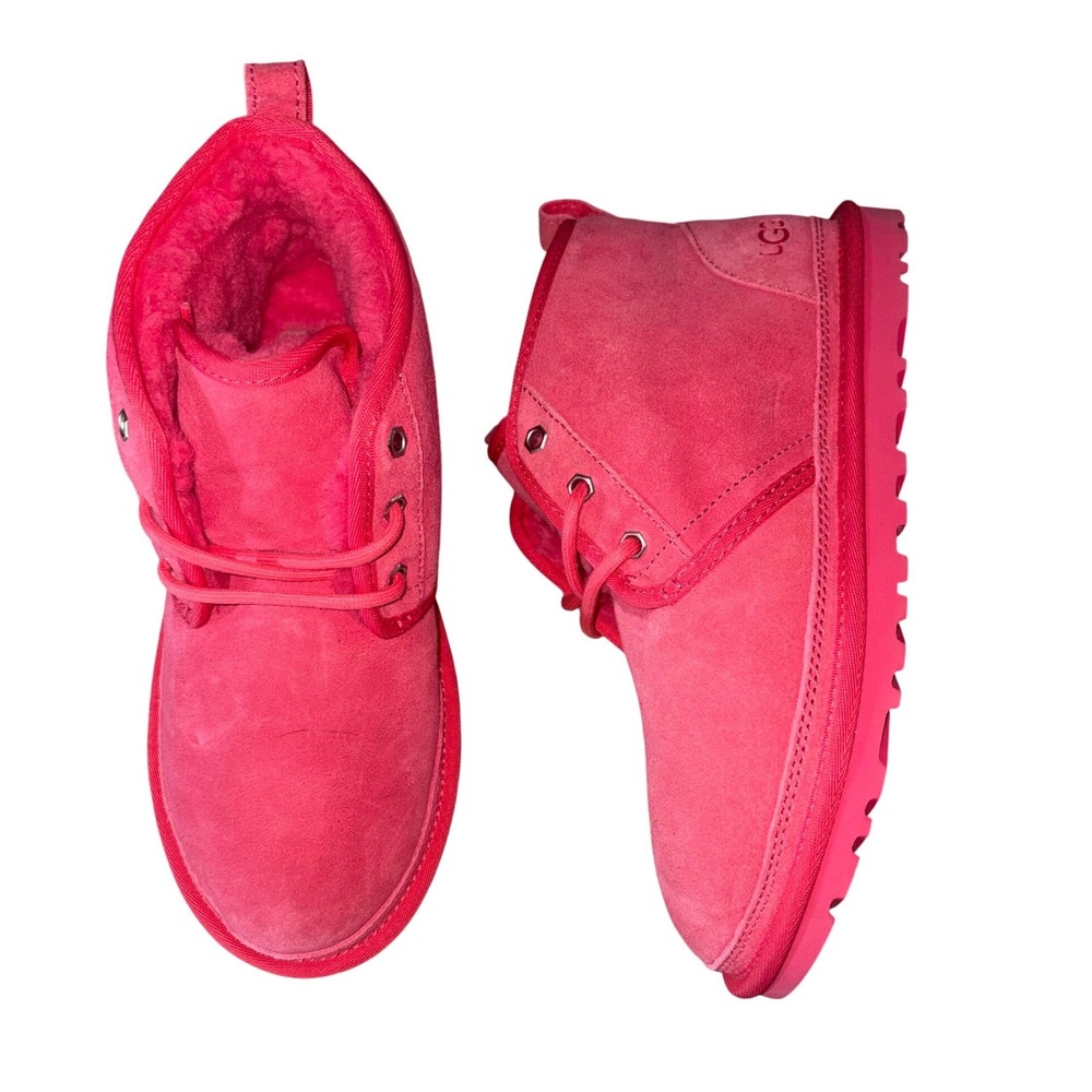 UGG Neumel Pink Suede Lace Up Chukka Ankle Boots SugarSole Women 8F5